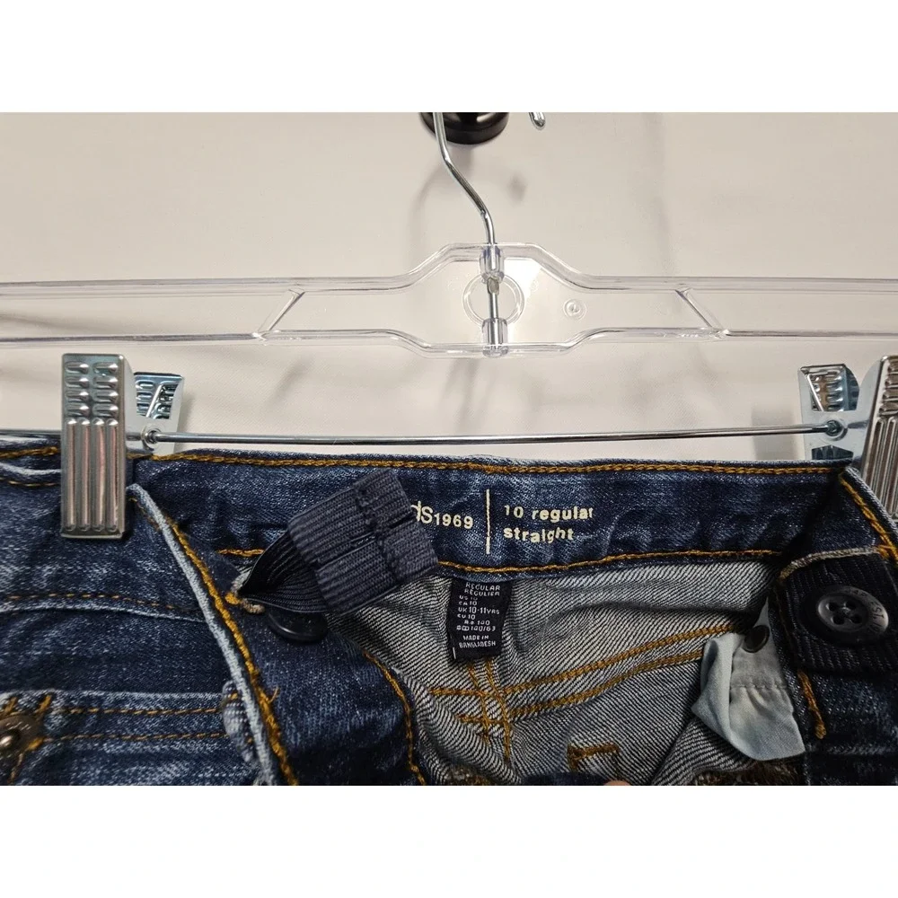 Gap Kids‎ straight adjustable waist dark wash with pockets jeans size 10